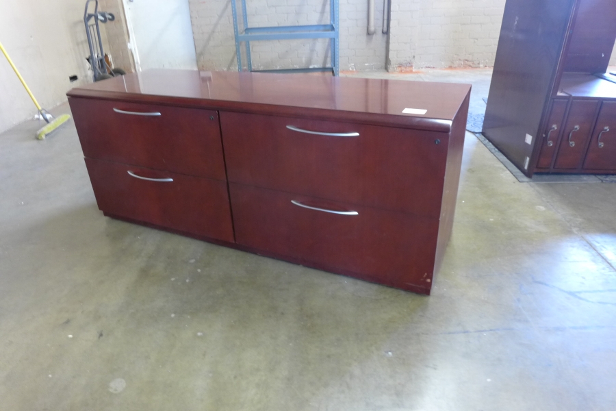 Gunlocke Credenza With 4 Lateral File Drawers Mahogany On Sale